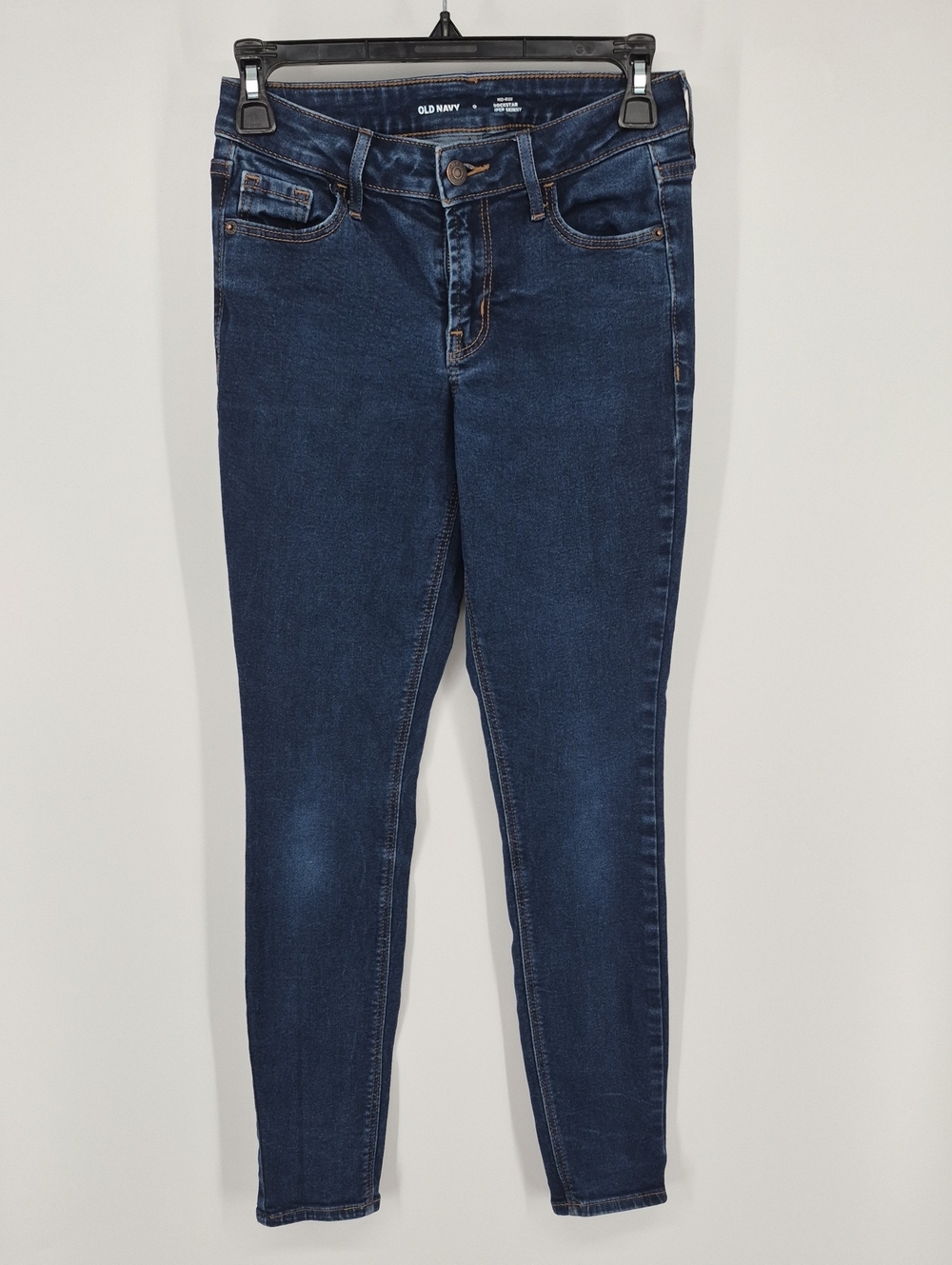 Old Navy Rockstar Super Skinny Mid Rise Blue Jeans Women's size 0 Stretch Ankle
